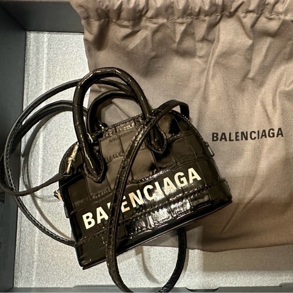 Balenciaga Logo Ville bag Crocodile embossed leather - Picture 3 of 7